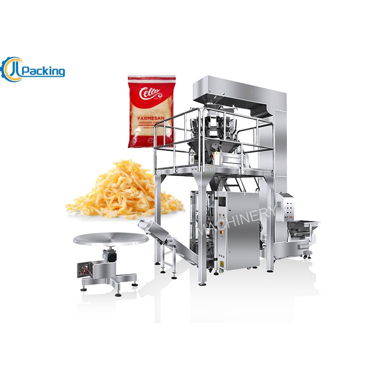 JCL Automatic Ffs Multihead Weigher Dairy Products Round Cheese Packing Machine Shredded Grated Cheese Packaging Machine